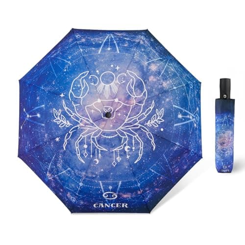 Natuquebrela Automatic Compact Umbrella Constellations - Folding Windproof Rain Umbrellas Travel Lightweight Sturdy Unique Portable Umbrella for Women Girls — image 1