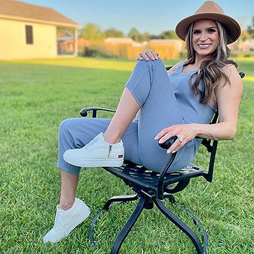 JENN ARDOR Wedge Sneakers for Women Fashion Canvas Shoes Casual Platform Hidden Heel Womens Slip On Sneaker Non Slip Side Zipper view 2