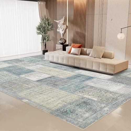 GEMBED Modern Area Rug - 6'x9' Machine Washable Rug for Bedroom Living Room, Soft Non Slip Non Shedding, Geometric Style Rugs for Home Decor, Nursery, Playroom, Teen Dorm, Blue — image 1