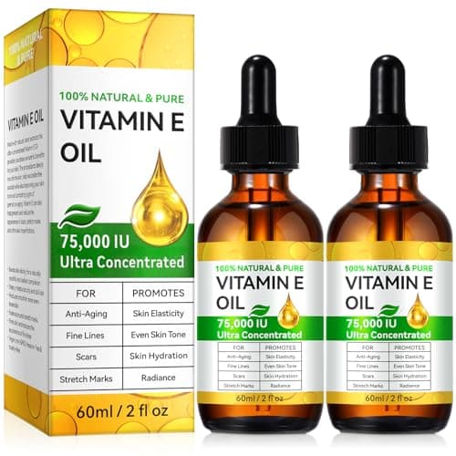 Tiuedu 2PCS Natural Vitamin E Oil for Skin, Ultra Concentrated Vitamin E Oil for Face, Hair and Scars, Moisturizing Dry Skin Oils, Promotes Skin Elasticity — image 1