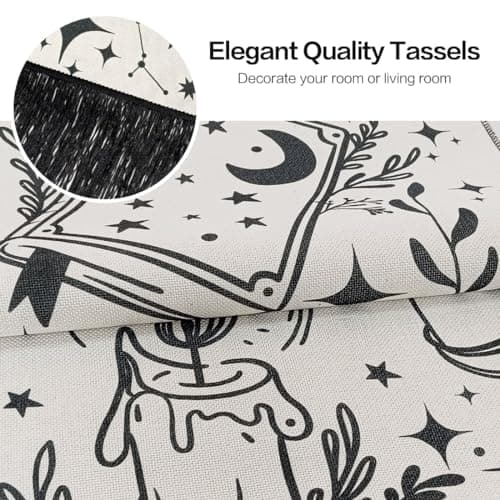 ARTCREATOR Pack of 2 Witchy Black and White Vertical Tapestries - Gothic Aesthetic Long Tapestry for Living Room and Bedroom Wall Decor (12.8 x 51.2 inches) view 5