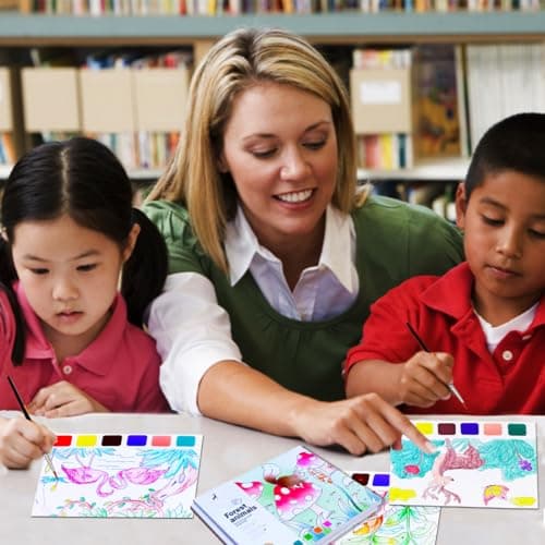 JUNQIU 3Pack Water Color Paint Sets for Kids, Paint With Water Books, Pocket Watercolor Painting Book, Arts and Crafts for Girls Gifts,Stocking Stuffers For Kids view 2