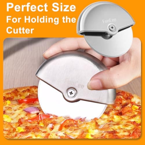 Premium Pizza Cutter Wheel with Sharp Blade For Cutting Through Pizzas, Crusts, Pies and More, Stainless Steel Knife with Ergonomic and Comfort Grip, Dishwasher Safe view 5