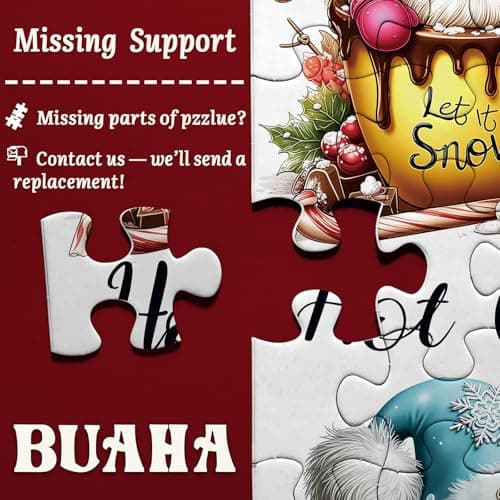 Christmas Hot Cocoa Gnome Puzzles for Adults 1000 Pieces Colorful Xmas Holiday Winter Santa Claus Art Jigsaw Puzzle Impossible Hard Difficult Challenging Puzzles as Family Game view 5