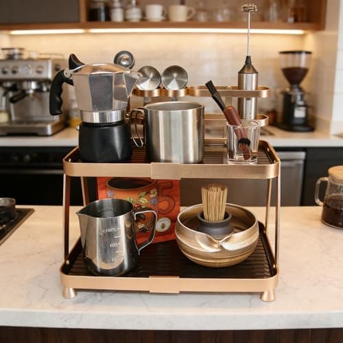 YUPER Bathroom Countertop Organizer, 2-Tier Vanity Organizer With Makeup Brush Holder, Large Countertop Tray for Skincare, Perfume, Cosmetics, Bathroom Sink Organizer Countertop view 5