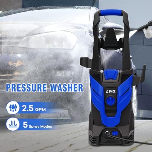 Pressure Washer, Power Washer with 4 Quick Connect Nozzles 1 Foam Cannon, High Pressure Cleaning Machine for Cars/Fences/Driveways/Patios/Farms/Home Cleaning(Light Blue) view 3