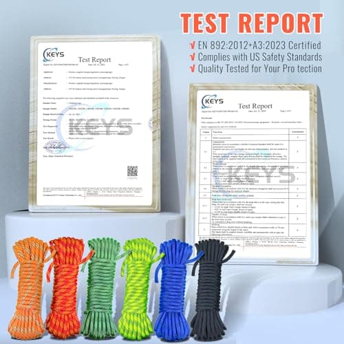 Keepark 10.5mm 1/2 Inch Static Climbing Rope - 32FT to 150FT - 9000lbs Arborist Tree Rope, Heavy Duty Rappelling Rope for Adults & Kids Rock Climbing, Fire Rescue, Escape, Caving, Sailing & Swing view 2