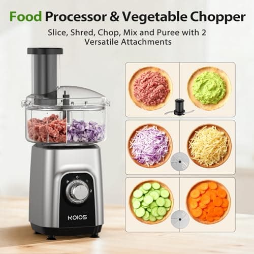 KOIOS Blender/Food Processor Combo Max 1000W, 4 in 1 34oz Pitcher, 22oz Travel Cup, Meat Grinder & Vegetable Chopper, Spice Grinder,BPA Free -All-in-One Kitchen System, Dishwasher Safe view 3