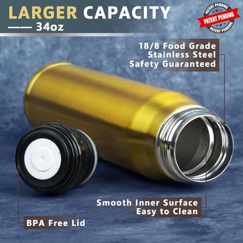 Funslive Birthday Gifts for Men - 34 oz Gold Tumbler Cup - Fishing Hunting Camping Mens Gift Ideas - Gifts for Men Who Have Everything - Dad Men Husband Him - Mens Easter Stocking Stuffers 2026 view 5