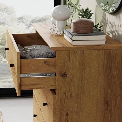 WAMPAT 71" Tall Bookcase with 3 Drawers & Open Shelves, Modern 3-Tier Bookshelf with Adjustable Shelf, Floor Standing Wooden Display Book Shelf for Home Office, Living Room, Bedroom, Oak Brown view 5