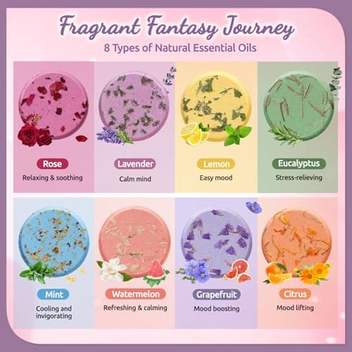 Shower Steamers Aromatherapy - 8 Pack Shower Bombs with Essential Oils, Mothers Day Gifts for Mom Wife, Birthday Gifts for Women Self Care Relaxation Home SPA Stress Relief Teacher Appreciation Gift view 4