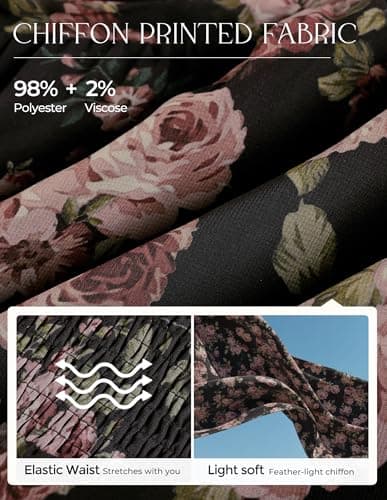 GRACE KARIN 2026 Women Summer Dress,Maxi Short Sleeve Floral Dresses,Semi Formal Flowy Wedding Guest Dress with Pocket view 6