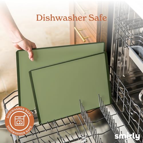 SMIRLY Plastic Cutting Board Set With Holder, Dishwasher Safe Plastic Cutting Boards Set for Kitchen, Cutting Boards for Kitchen - Plastic Chopping Board Set view 5