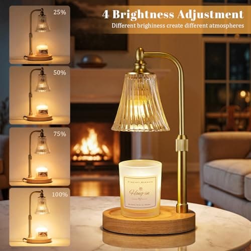 Candle Warmer Lamp with Timer Dimmable,Birthday Gifts for Women Mom Sister,Adjustable Height Wax Melt Warmer for Jar Candles,House Warming Gifts New Home,Ideal for Office,Dorm,Bedroom Home Decor view 4