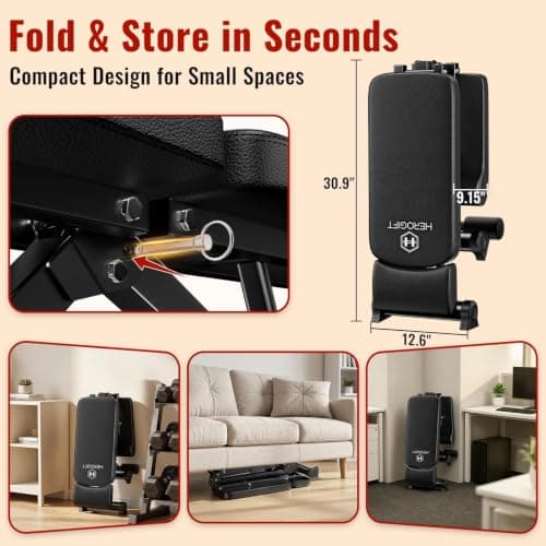HEROGIFT Adjustable Weight Bench with Adjustable Headrest view 4
