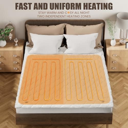 Jet’S Home Heated Electric Mattress Pad King Size - 4 Heat Levels & Overheat Protection, Ultra-Soft Machine-Washable Fabric, Dual Control & 10 Hour Auto-Off, Fitted Deep Pocket (78"x80"+15") view 4
