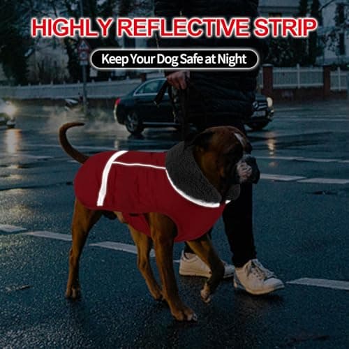 Doglay Warm Fleece Dog Coat,Waterproof Dog Winter Jacket with Leash Hole view 6