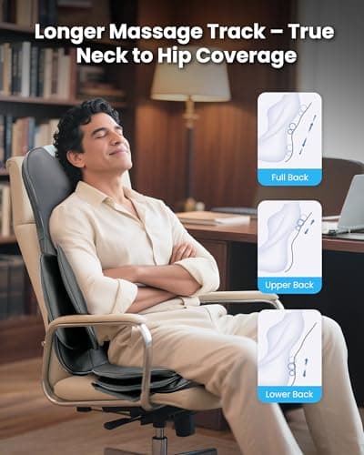 COMFIER Shiatsu Neck & Back Massager, Massage Chair Pad with Back Heat | Adjustable Neck Nodes, Full Back Shiatsu,Spot Massage, 3-Level Compression, Seat Vibration for Home Office Chairs view 2