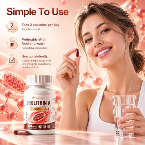 Urolithin A 1500mg Per Serving,120 Softgels 6-in-1 Complex with MCT Oil | Antioxidant Support for Cellular Wellness, Non-GMO, Gluten & Soy-Free,60-Day Supply view 5