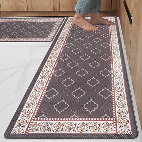 Kitchen Floor Mat Set of 2, Anti Fatigue Kitchen Mat 20"x32"+20"x47" — image 1