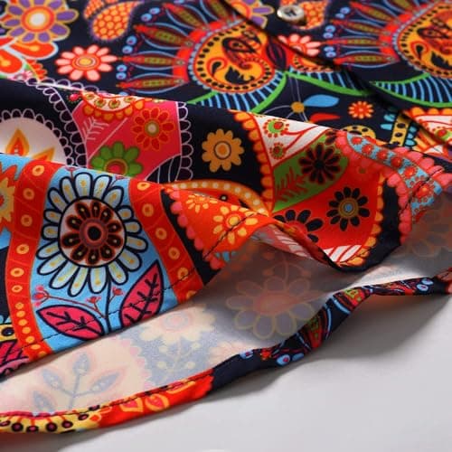 Men's Hawaiian Shirt Funky Blue Beach Printed Tropical Beach Shirt Casual Button Down Short Sleeve Floral Shirts Tops view 5