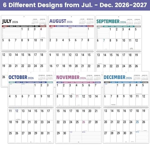 Wall Calendar 2026-2027 - 2026-2027 Large Wall Calendar, Jul. 2026 - Dec. 2027, 14.7'' x 23.2''(Open), Big Calendars 2026, 18 Months Jumbo Large Print 26-27 Calendar, 14.7'' x 11.6''(Close), Twin-Wire Binding view 3