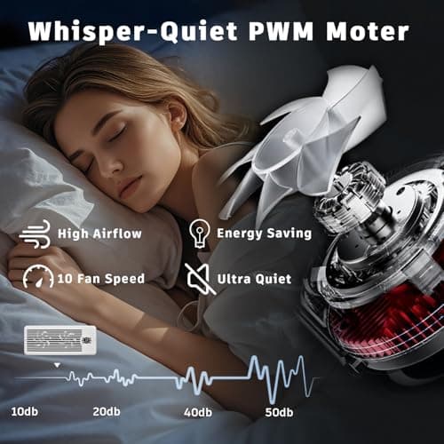 TMYICE Register Booster Fan for 4" x 12" Register Holes, Smart AC Vent Booster Fans Improves Heating & Cooling with Remote and Thermostat Control,10-Speed Quiet Vents Fan for Floor Ceiling view 4