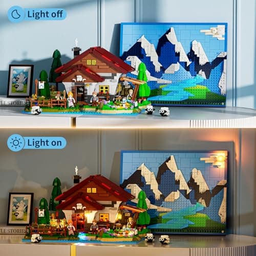 Lumibricks Farm Shepherd's-Cottage Lighting Building-Bricks-Set - Farm Life Sheep Stone House Collection LED Light Cottage Model Display Set 2265 Pcs for Adults view 4