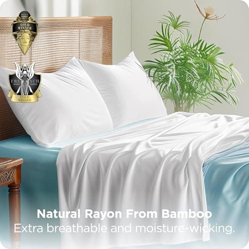 Bedsure White Pillow Cases Set of 2, Cooling Pillow Cases Queen, Rayon Derived from Bamboo Queen Pillowcases, PureWoven Soft Valentines Pillow Covers with Envelope Closure, Gifts, 20x30 Inches view 5