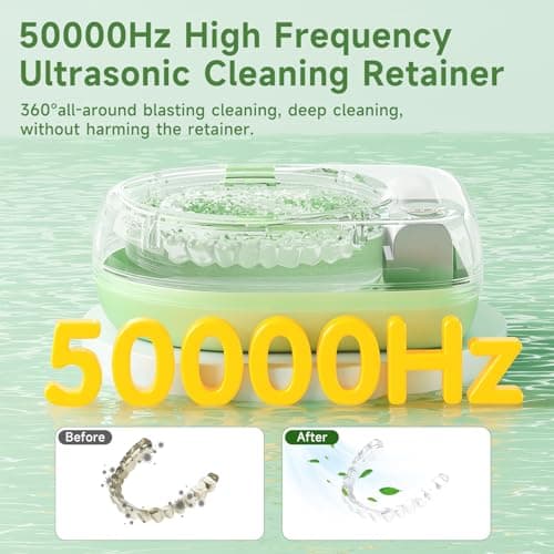 Lonlown 50kHz Cordless Ultrasonic Retainer Cleaner Machine Rechargeable Portable Wireless Retainer Cleaner USB Fast Charge 2000mAh Battery Charge Once Use 8 Times Small Travel Size 80ml view 4