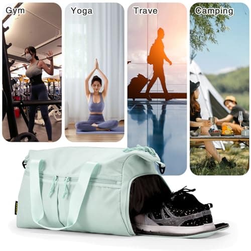 Weekender Duffel Bag with Shoe Compartment And Wet Pocket-Luggage Everyday Overnight Bag for Men and Women Travel-Carry On Gym Bag view 6