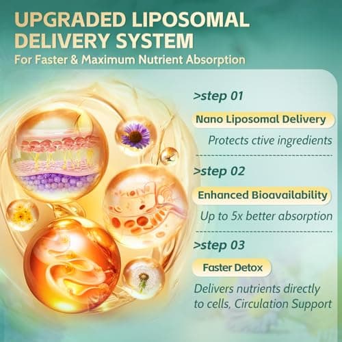 21-in-1 Liposomal Lymphatic Drainage Supplements, 100 Day Supply, 6000mg Lymph System Support for Women & Men with Echinacea, Dandelion, Burdock, Bromelain, Calendula, Turmeric & More, 300 Softgels view 4