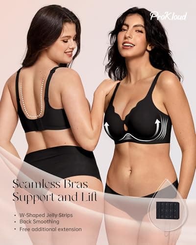 ProKloud Wireless Bras for Women Wave Push Up No Underwire Bralettes Seamless Full Coverage Support Lift Everyday Bra view 3