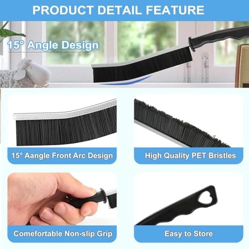 LSLCQW Hard Bristle Crevice Cleaning Brush, Small Cleaning Brushes, Grout Cleaner Brush, Toilet Brush, Scrub Brush for Shower Tile, Skinny Gap Cleaning Tools for Household Use, Bathroom, Kitchen (3) view 6
