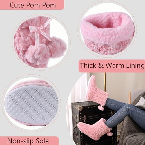 Home Slipper Women's Soft Fleece Plush Warm Indoor House Slipper Boots Shoes view 3