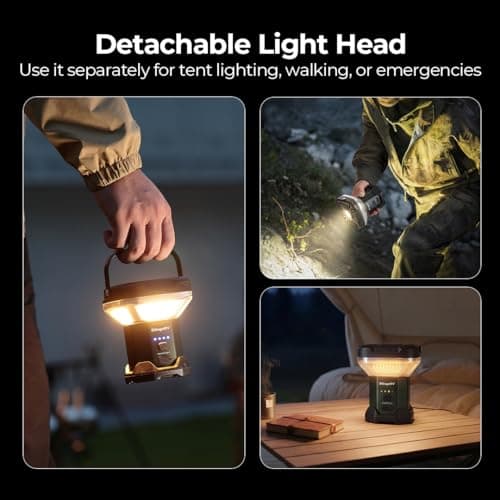 BougeRV Telescoping Camping Light, 3200 Lumen Outdoor Lantern, 8000mAh LED Lantern, 7.55 ft Tall, 90-Hour Runtime, Rechargeable Tent Lamp for Camping, Emergency, Hiking, Outdoor, Fast Charging Version view 6