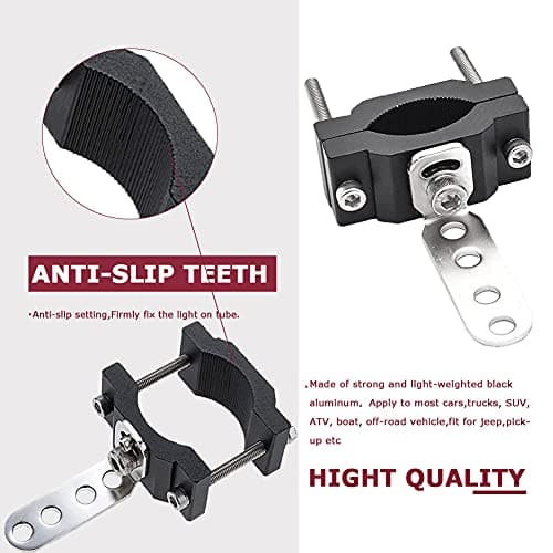 KANGIKX Fork Clamp Motorcycle Light Mount fit 0.7" to 2.05" Roll Cage,Adjustable Bicycle Motorcycle Headlight Bracket Car Bull Bar Holder Offroad Tube Clamps Mounting Brackets for LED Work Lights view 4