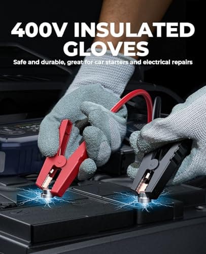 YaberAuto 10-in-1 Jump Starter with Air Compressor 6000A 150PSI Car Battery Jump Starter (All Gas/10L Diesel) 12V Jump Box Car Battery Jumper Starter Portable Jumper Cables, 150W DC, Gloves, Lights view 5