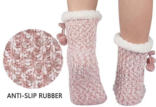 BenSorts Women Non Slip Winter Thick Slipper Socks with Grippers Warm Fuzzy Socks Christmas Gifts view 2