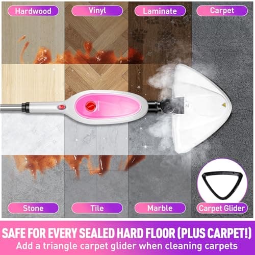 Steam Mop & Detachable Handheld Steamer 2-in-1 Design, 20s Fast Heat-Up, 16FT Power Cord, 10-in-1 Multi-Purpose Steam Cleaner for Hardwood Floors/Carpet/Tile/Grout/Window/Stove for Deep Home Cleaning view 5