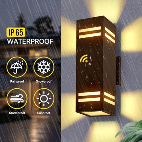 MZLITI 2-Pack Bronze Dusk to Dawn Outdoor Lights, Wall Light Wtih LED Bulbs, Modern Up Down Lights Outdoor, IP65 Waterproof Exterior Lighting Fixtures, Outside Lights for House for Porch, Garage view 3