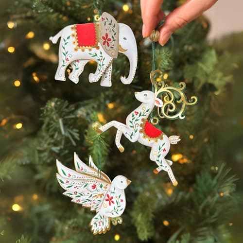 Freshcut Paper 2026 Advent Calendar, Enchanted Forest Christmas Ornaments | Christmas Ornaments, Pop Up 3D Greeting Cards, Paper Advent Calendar for Adults, Holiday Cards with Blank Notecard & Envelope view 3