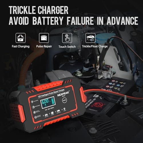 Car Battery Charger 12V Smart Automotive Battery Trickle Charger Maintainer | 7-Stage Safety Charging for Lead-acid batteries, Quick Charge, Large Screen, Multi-Protection, Pulse Repair Extend Cycle Life view 4