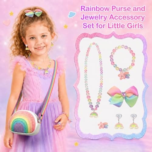 Toddler Purse Christmas Birthday Gifts for Girls 3-8, Dress Up Jewelry Toys view 2