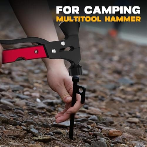 Gifts for Men, 15 in 1 Multitool Axe for Camping, Hunting, Hiking, Birthday Gifts for Men, Dad, Him, Husband, Boyfriend, Women, Mens Gift from Daughter, Wife, Son, Red view 5