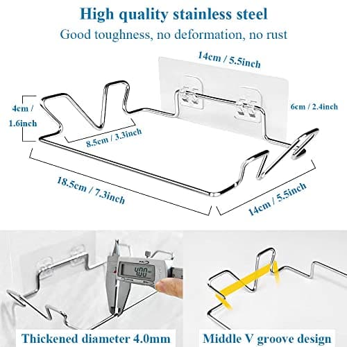 Trash Bag Holder for Cabinet Doors & Cupboards, Wall Mount Garbage Bag Holder with Adhesive Base Sticker Stainless Steel Under Sink Bag Holder Plastic Bag Holder for Kitchen Trash Can Bag Holder view 6