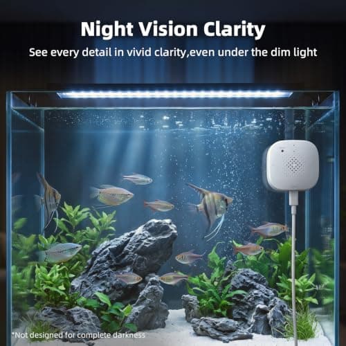 Elelink 3MP 2K Aquarium Camera for Fish Tank, Reptile & Terrarium Camera | Magnetic Mount, Colour Night Vision, Anti-Glare and No Reflection, 2.4GHz & 5GHz WiFi, 24/7 Recording for Lizards Snakes Bird view 4