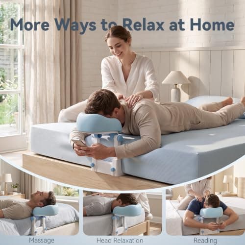 Massage Headrest for Bed, Portable Massage Head Holder, Adjustable U-Shaped Face Cradle with Silicone Cushion, Foldable Support, Face Down Pillow for Home Massage, Spa, Facial Care & Lash Extension view 4