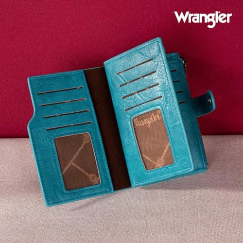 Wrangler Wallet for Women Bifold Card Holder with Zipper and ID Window view 2