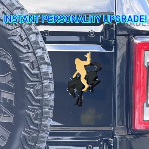 Bronco Sasquatch Emblem Overlay Decal, 3x4 Inch, Black Metallic, Weather-Resistant 3M Adhesive, 2021-2025 Models (Bronze Metallic, Rock Out) view 6